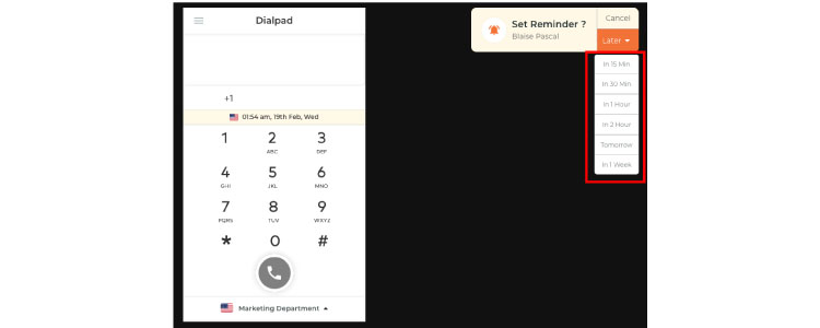 Set Call Reminders for Frequent Time Durations