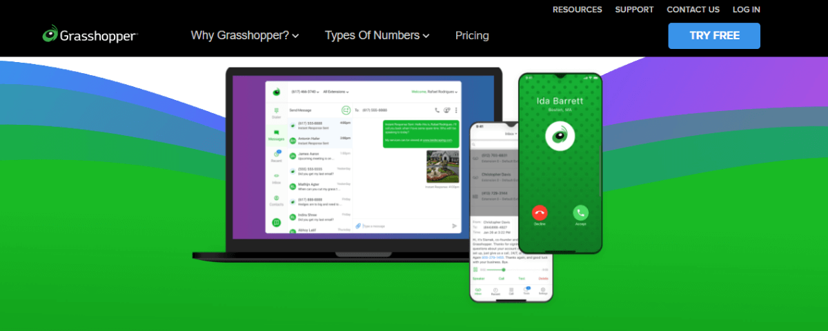 Grasshopper Belgium phone number provider