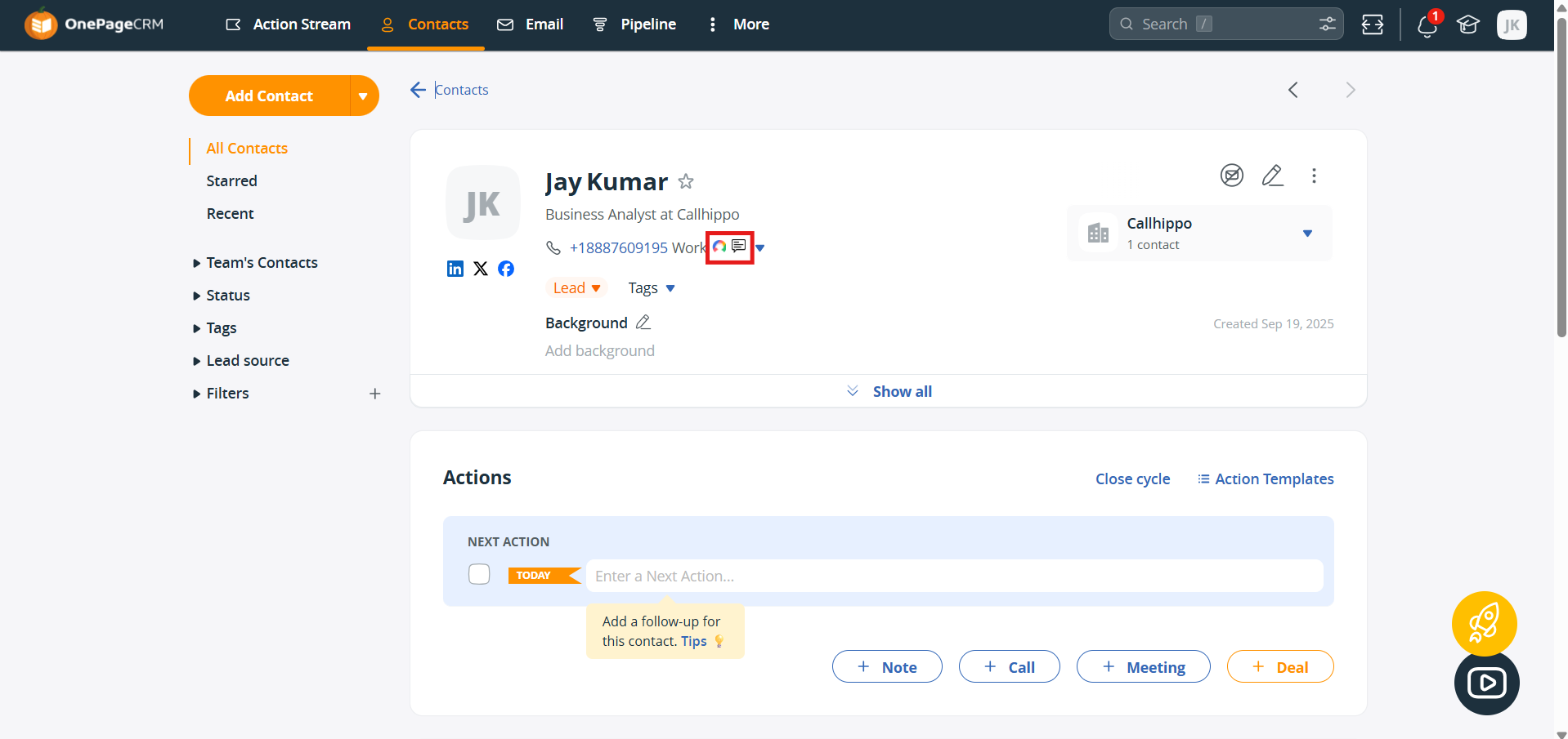Make & Receive Calls Directly from OnePageCRM